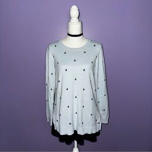 Tommy Hilfiger Blue Sailboat Long Sleeve Knit Top